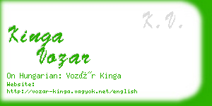 kinga vozar business card